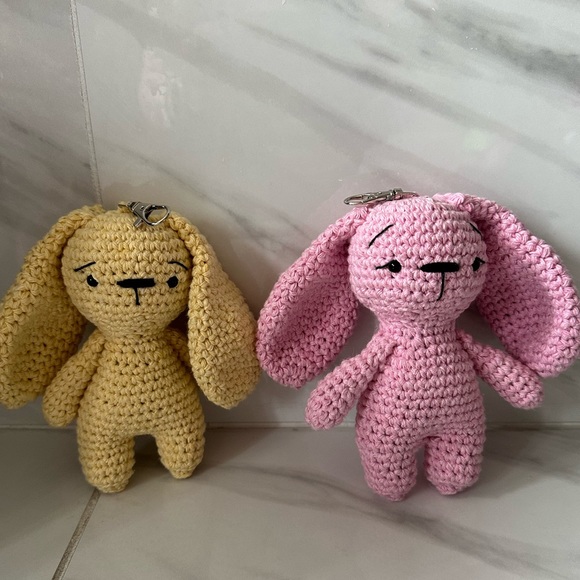 Easter stuffer Bunny Keychain Stuffed animal Handmade New - Picture 3 of 5